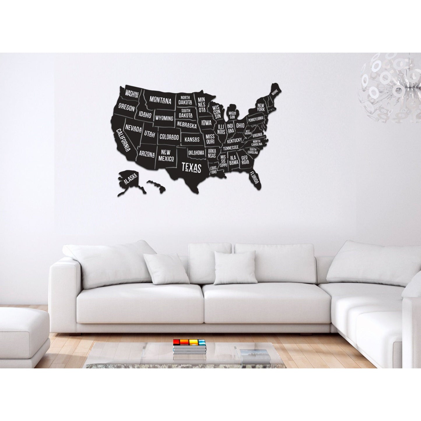 States Metal Wall Art-39.35" X27.5" Inches