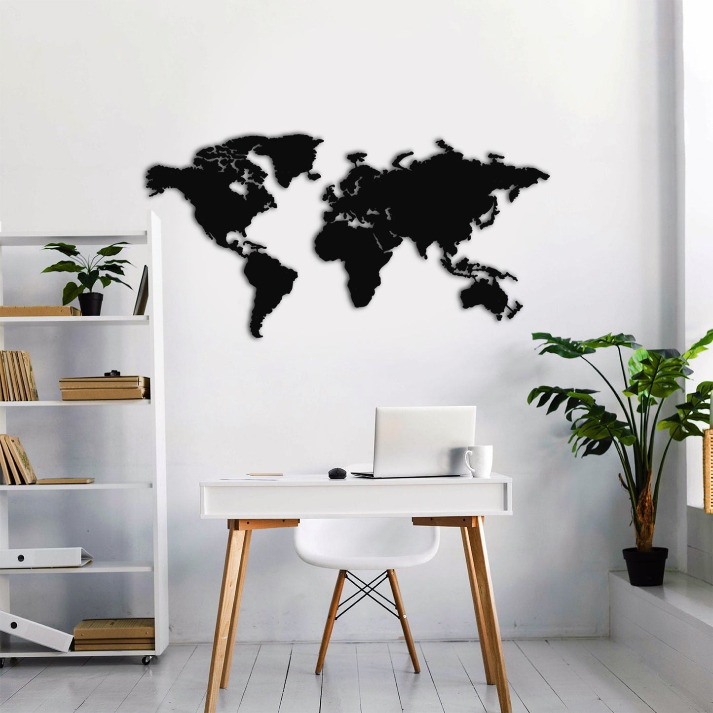 World Map Metal Wall Art- 39.74" x 18.89"