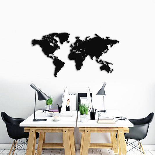 World Map Metal Wall Art- 39.74" x 18.89"