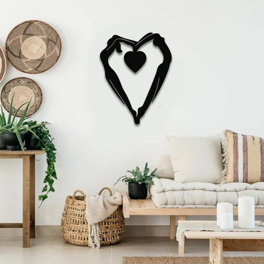 Heart Couple Metal Wall Art -28.70" X21.60" Inches