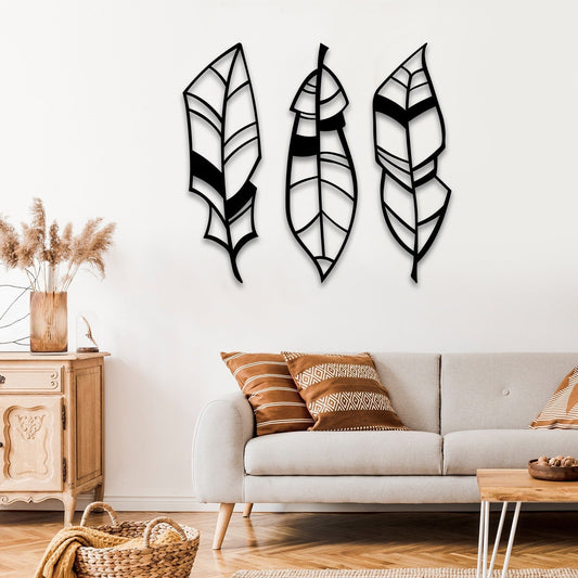 Geo Feathers Metal Wall Art