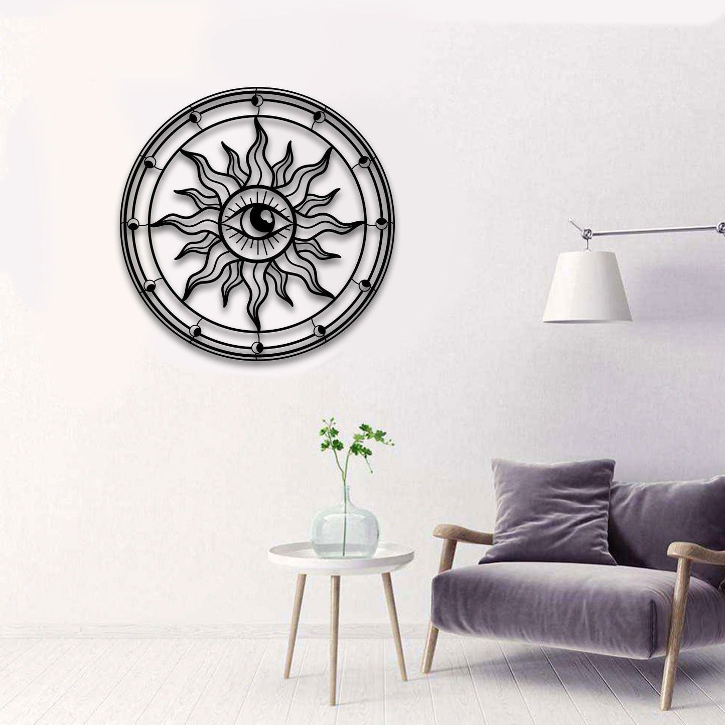 Eye of Sun Metal Wall Art - 19.68 x 19.68 Inches