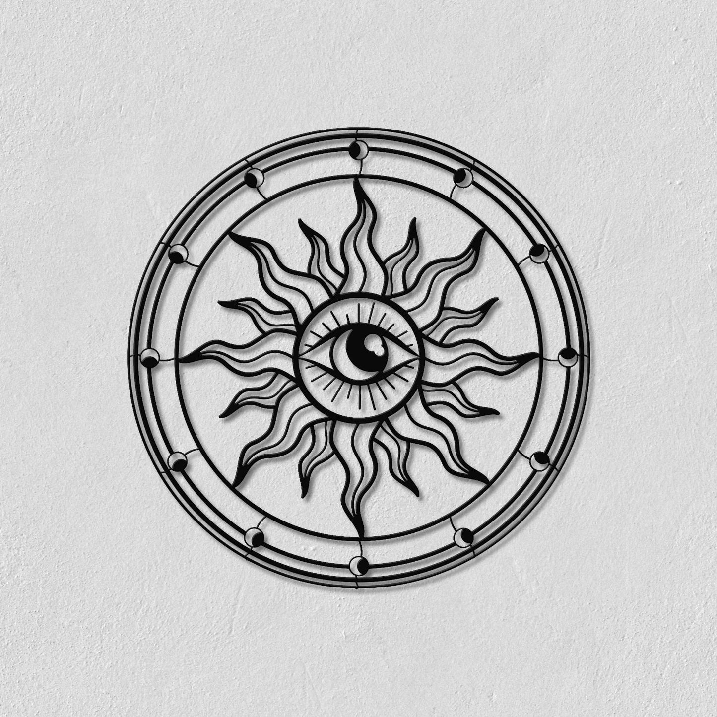 Eye of Sun Metal Wall Art - 19.68 x 19.68 Inches