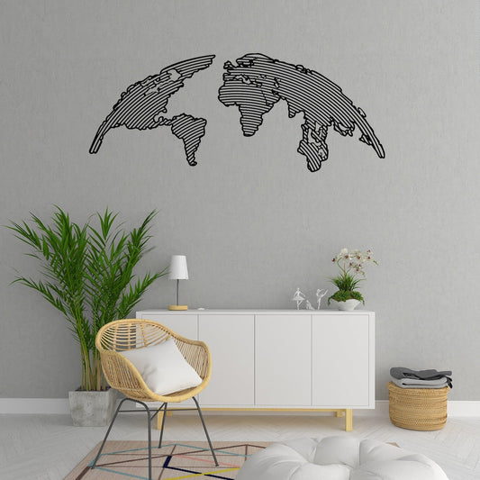 Globe Metal Wall Art -59.05” X23.62”Inches