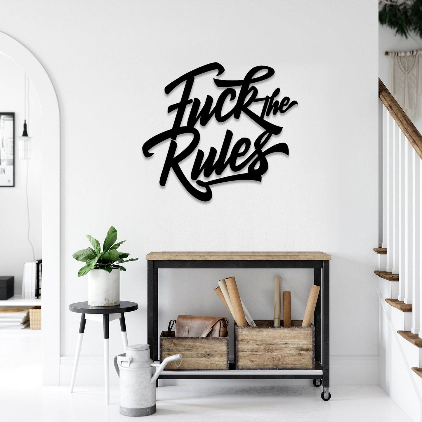 Fuck The Rules Metal Wall Art