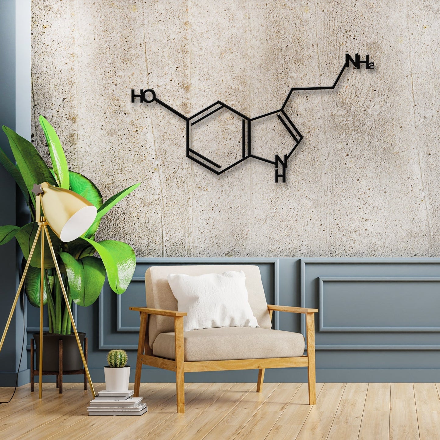 Serotonin Metal Wall Art -31.4" X 15.7" Inches