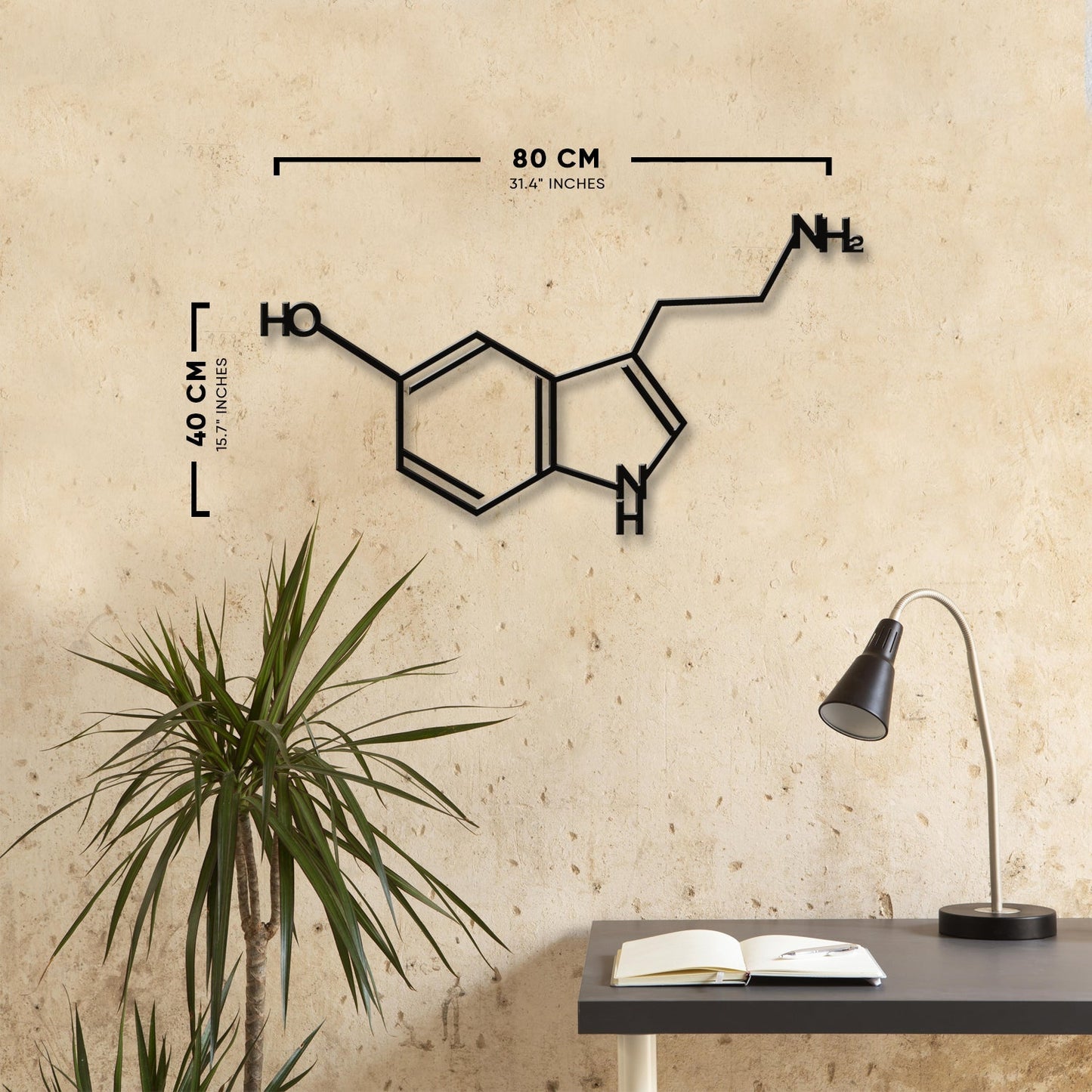 Serotonin Metal Wall Art -31.4" X 15.7" Inches