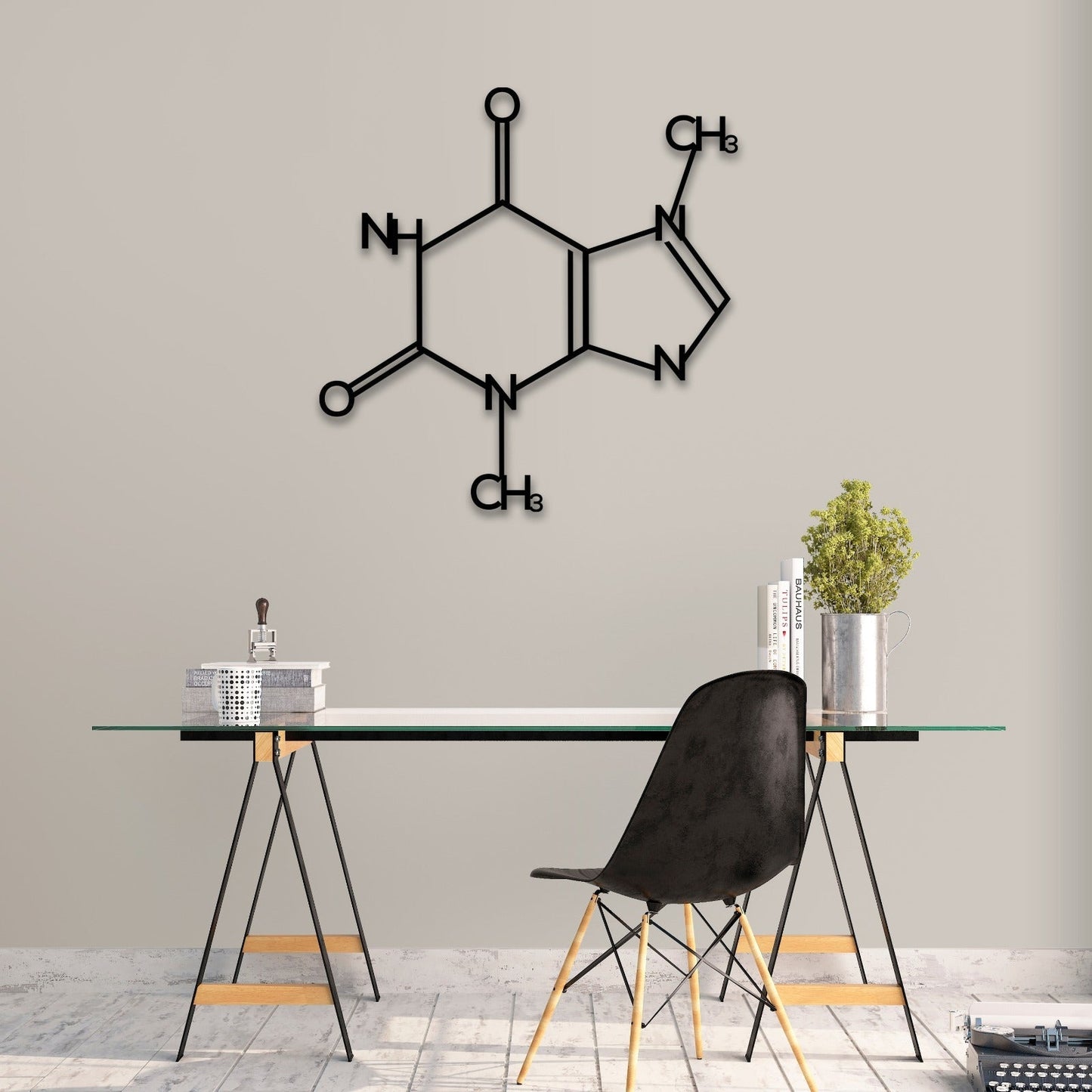 Caffeine Metal Wall Art -19.6" X19.6" Inches