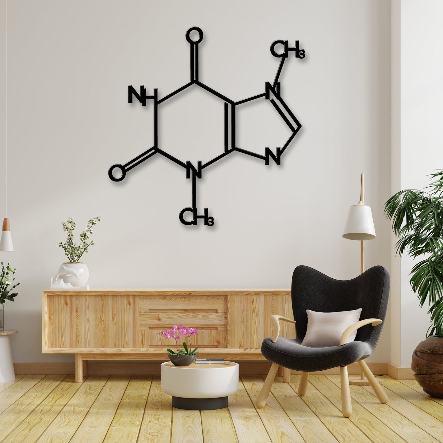 Caffeine Metal Wall Art -19.6" X19.6" Inches