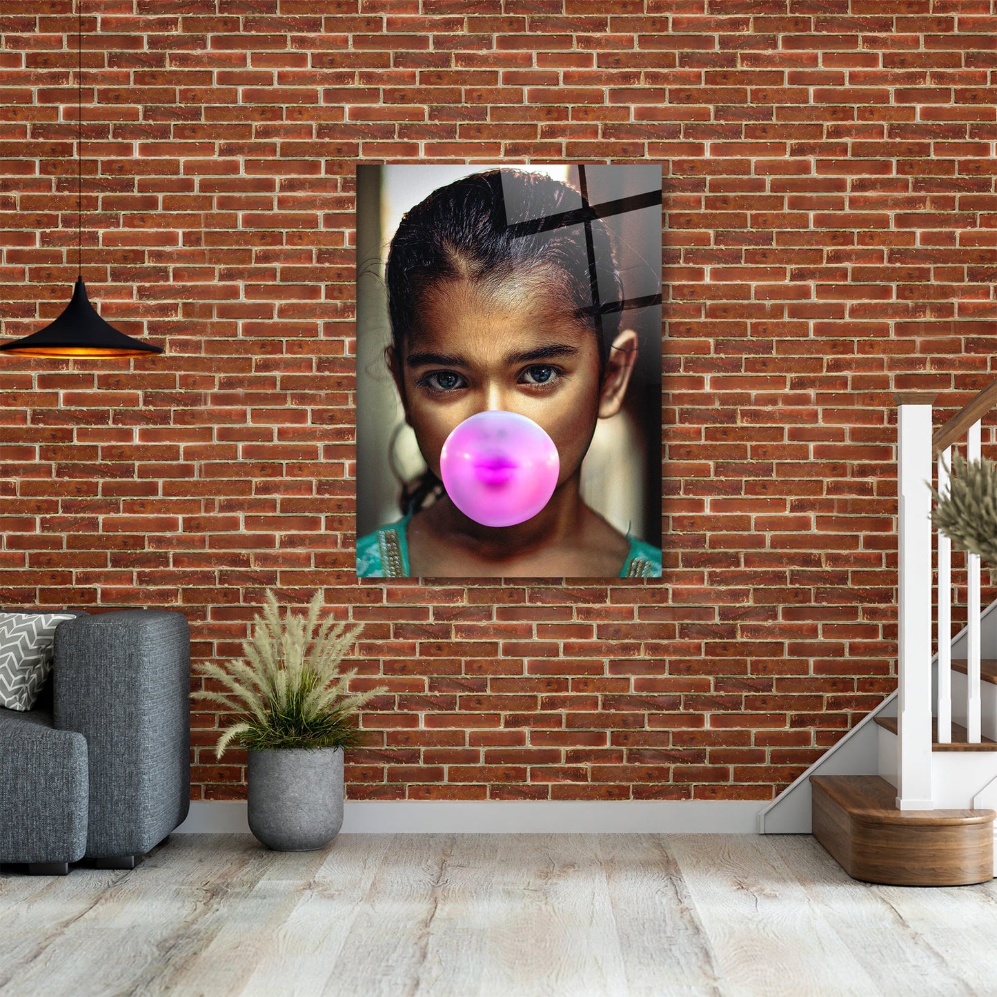 Young Girl Glass Wall Art