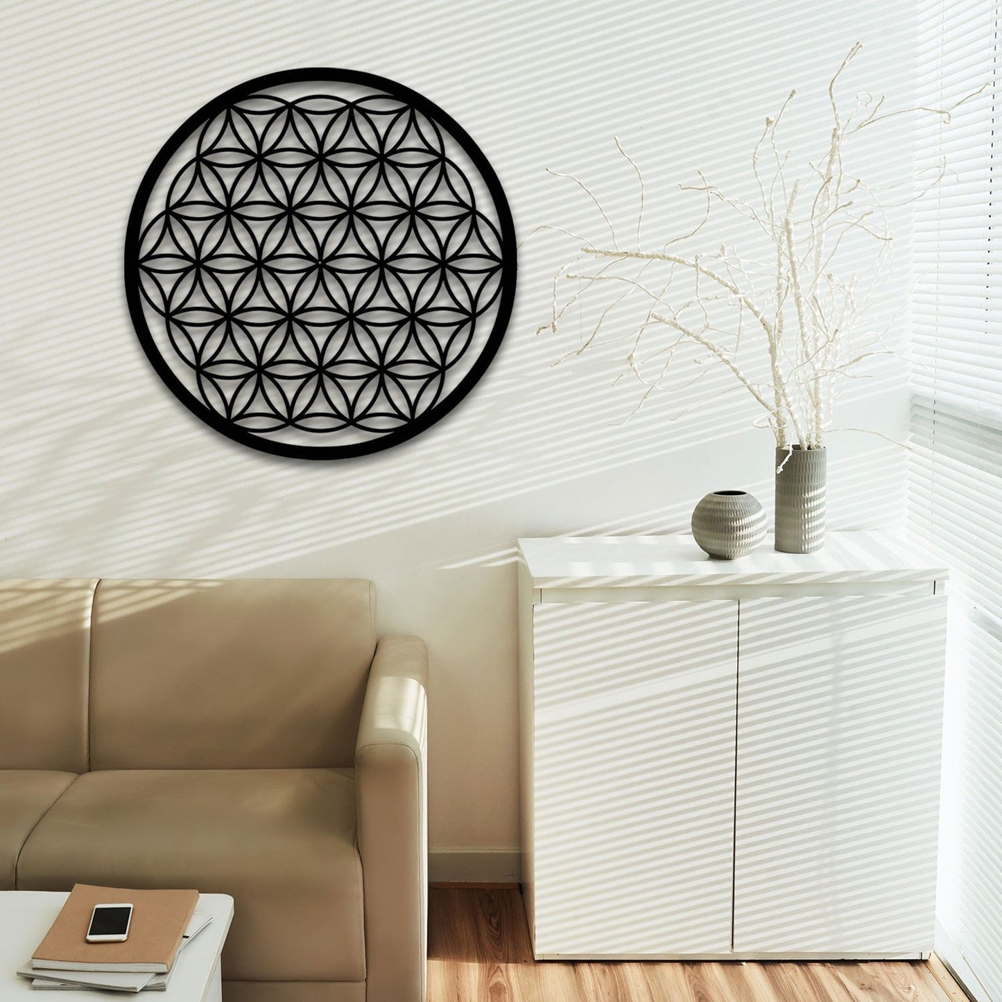 Flower of Life Metal Wall Art-19.68" X19.68" Inches