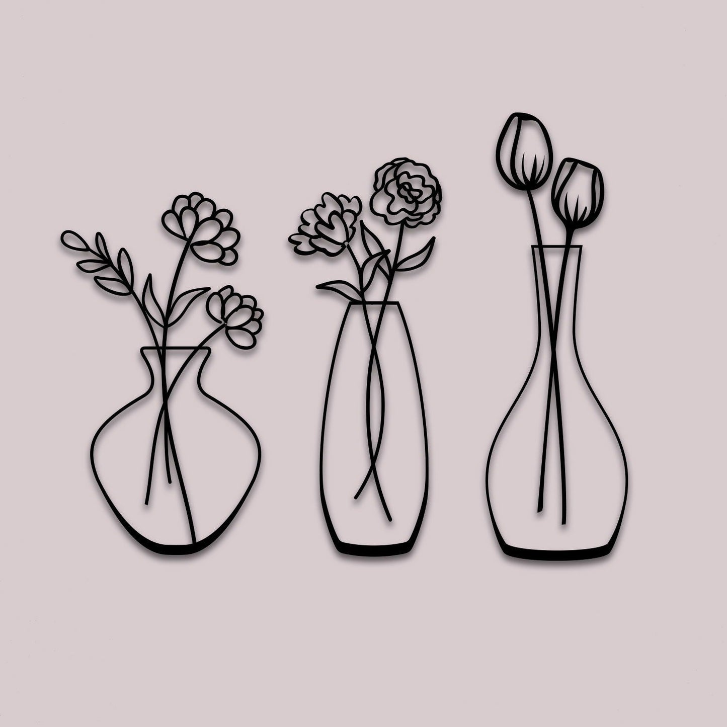 Flower in the Vase Metal Wall Art-23.6" X19.6" Inches