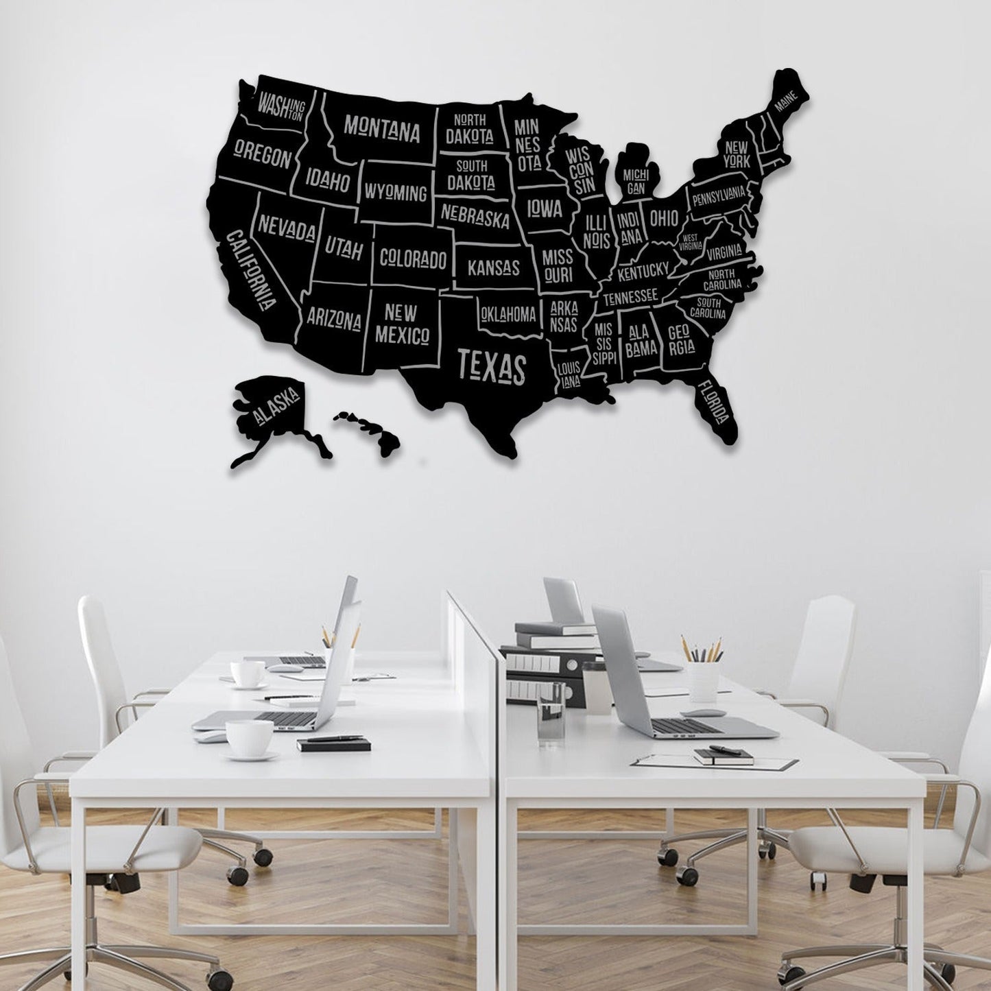 States Metal Wall Art-39.35" X27.5" Inches