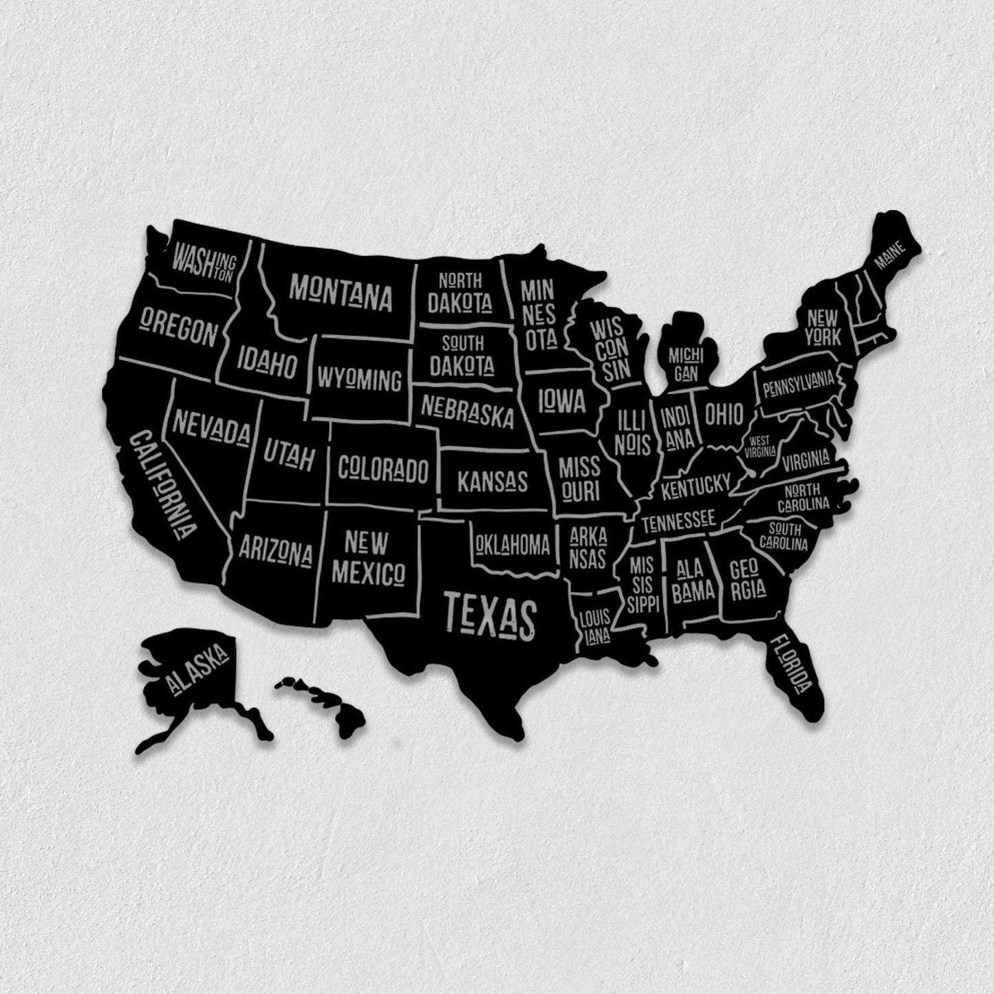 States Metal Wall Art-39.35" X27.5" Inches