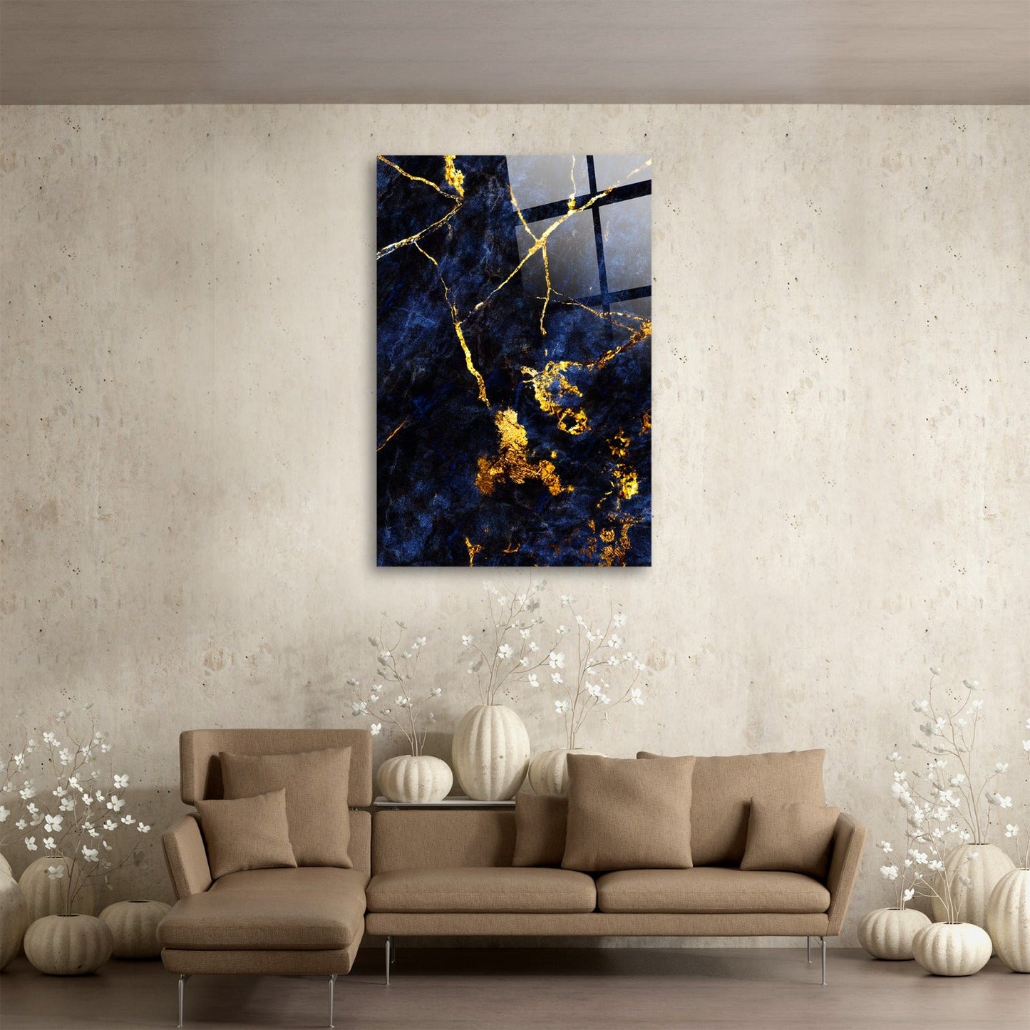 Black & Gold Marble Glass Wall Art