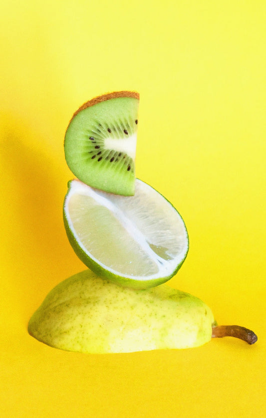 Kiwi Lime Pear Slices Glass Wall Art