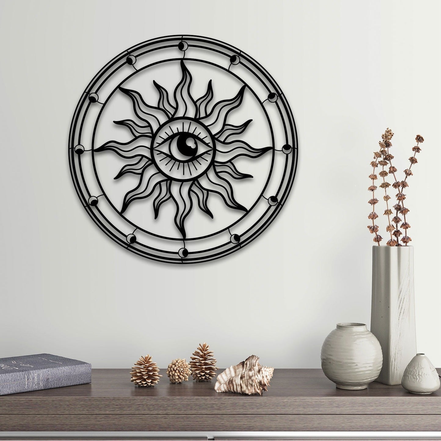 Eye of Sun Metal Wall Art - 19.68 x 19.68 Inches