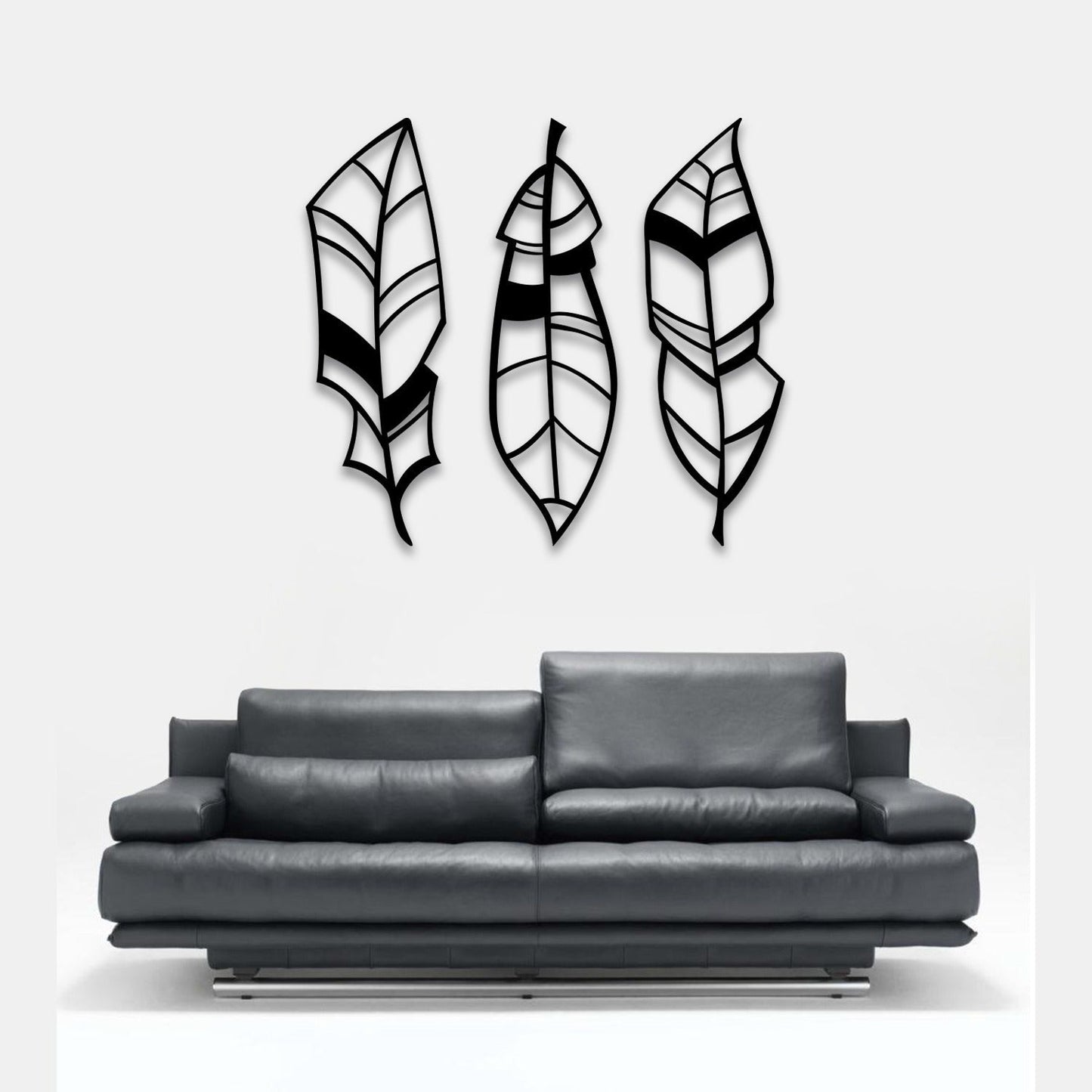 Geo Feathers Metal Wall Art