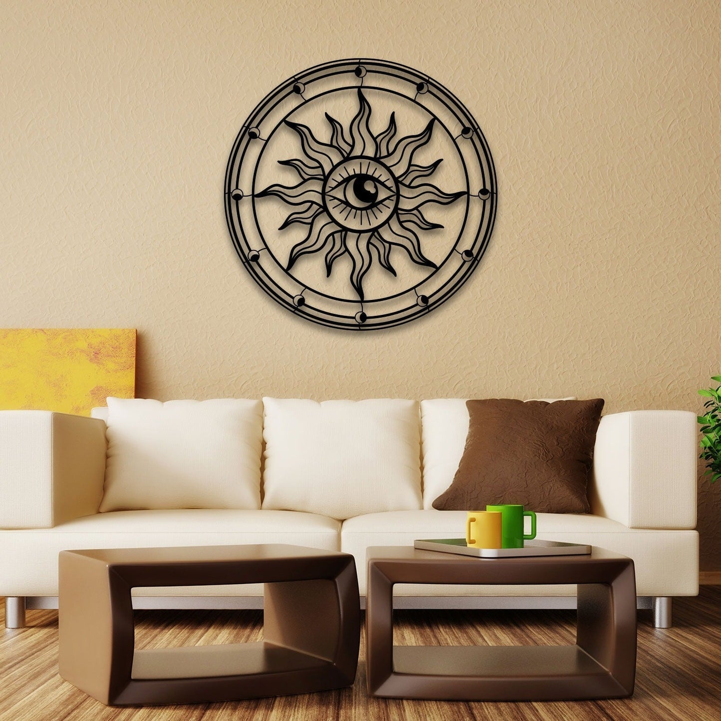 Eye of Sun Metal Wall Art - 19.68 x 19.68 Inches