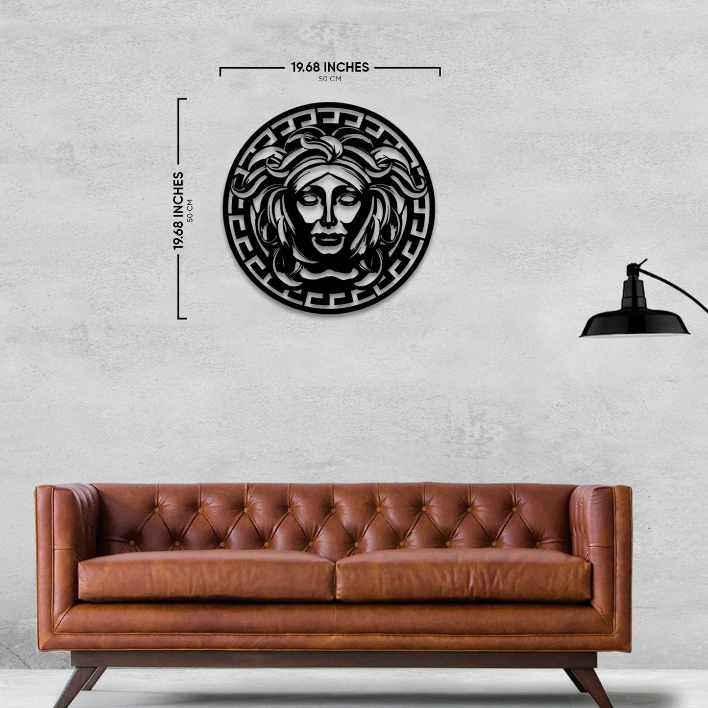 Medusa Metal Wall Art-19.68" X19.68" Inches