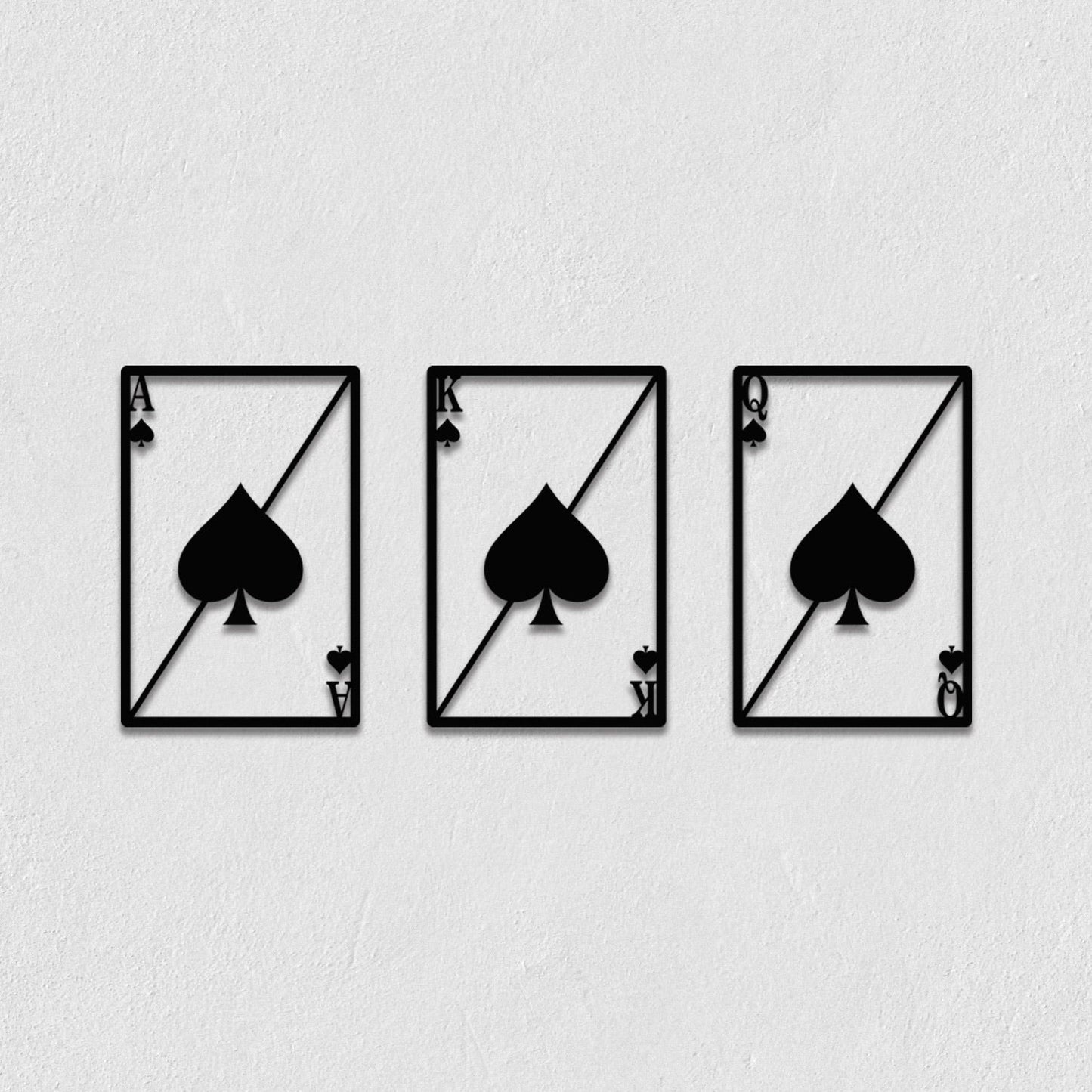 Ace King Queen Of Spades Metal Wall Art