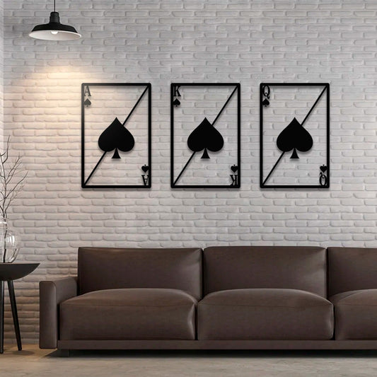 Ace King Queen Of Spades Metal Wall Art