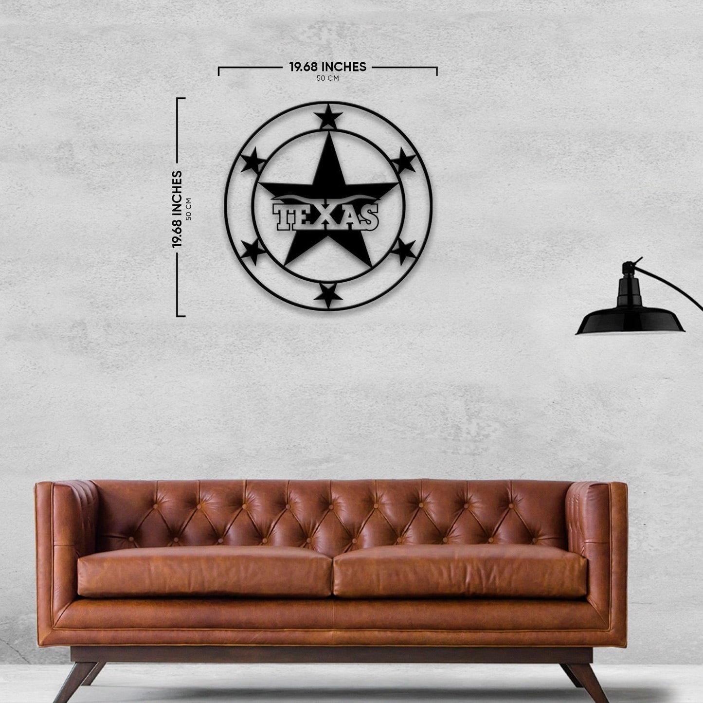 Texas Metal Wall Art -19.68" X19.68" Inches