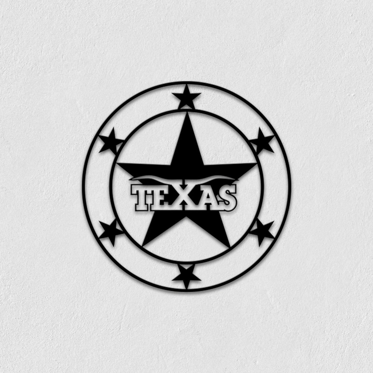 Texas Metal Wall Art -19.68" X19.68" Inches